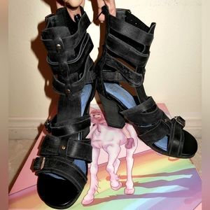 Jeffery Campbell Leather Gladiator Heels